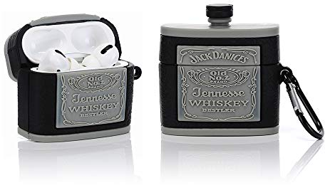 YIGEYI Custodia in Silicone Compatibile con Airpods Pro Funny Cute Cartoon 3D Case Cover[Serie di Birra e Vino] (Bottiglia di Vino)