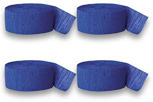 ZYOOO 12 Rollen Krepppapier Dunkelblau,Luftschlangen (25 m pro Rolle)