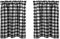 Betos Demi-rideaux courts, petits rideaux de fenêtre en voile à carreaux de buffle, rideaux à étages, rideaux courts pour café, cuisine, salle de bain (2 panneaux 68 x 90 cm) - Noir + Blanc