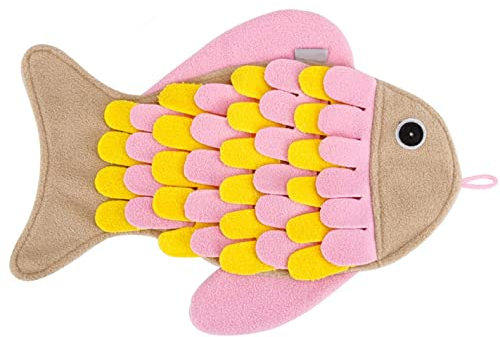 LATRAT Schnupperteppich Schnüffelmatte für Katzen, Katzenspielzeug Schnüffelteppich Schnüffeldecke, Langsame Zuführung Leckerli, Interaktives Spielzeug für Katze