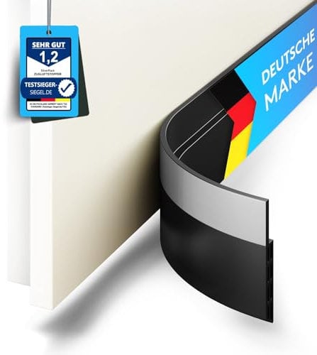 SilverRack Bas de Porte Anti-Courant d'air & Boudin de Porte - 1x 1m Noir - Boudin de Porte Isolant Froid, idéal pour l'isolation Contre Le Bruit & Le Froid - Boudin Porte d'entrée