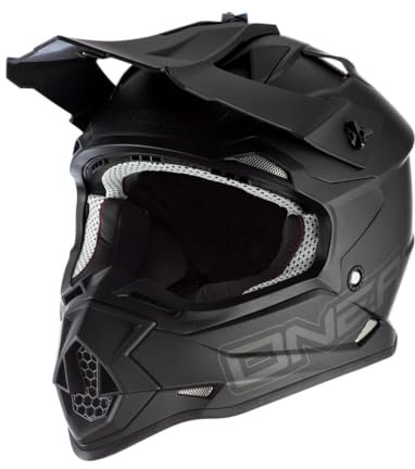 O'NEAL | Motocross-Helm | MX Enduro | ABS-Schale, Lüftungsöffnungen für optimale Kühlung | 2SRS Helmet Flat V.23 | Erwachsene | Schwarz | Größe S (55/56 cm)