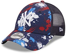 New Era New York Yankees MLB Print Navy 9Forty Kids A-Frame Adjustable Trucker Cap - Youth