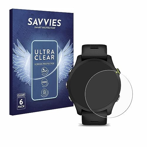 savvies Protection Ecran pour Garmin Forerunner 255/255 Music 6 Pièces - Film Protection Ultra Clair