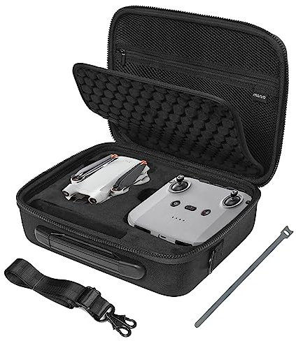 MOSISO Hard Travel Carrying Case Compatible with DJI Mini 3 Pro Drone & RC-N1 Remote Controller and Accessories, Portable Waterproof Protective Hard Storage Case Bag with Shoulder Strap, Black