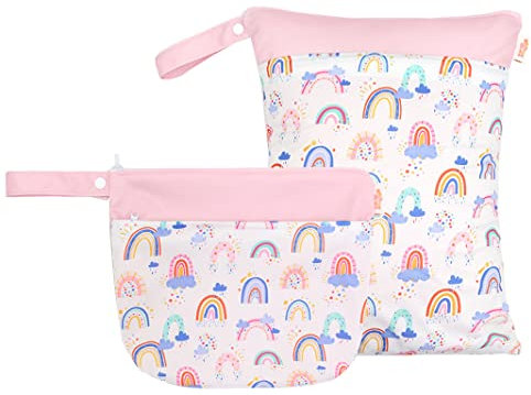 SEAUR Stoffwindeltaschen Waschbarer Nassbeutel mit Doppelter Reißverschluss Organizer-Tasche für Strände Fitness Wandern Reisen Farbe 14