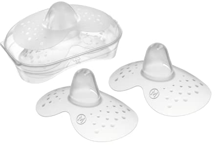 MAM Nipple Shield | Medium | 2 Pack | Comes in Sterilisable Travel Case | SkinSoft Silicone Familiar for Baby | Protects and Supports Breastfeeding