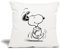 Spreadshirt Peanuts Snoopy Freut Sich Kissen mit Füllung 45 x 45 cm, One Size, Naturweiß