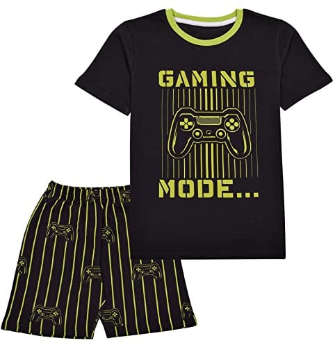 A2Z 4 Kids Gaming Mode Lime Pyjama Set Contrast PJS Matching Top Bottom Pyjamas Comfy Loungewear Dress Up Outfit Set Gifts for Children Girls & Boys Age 5-13 Years