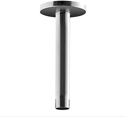 OFFO Brausearm mit Flansch 15cm Universal Deckenmontierter Ersatzbrausearm für festen Duschkopf und Regendusche Gebürsteter Nickel