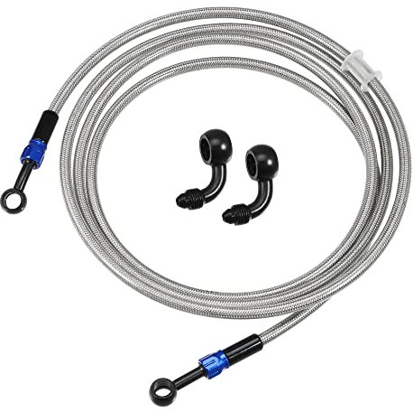 A ABSOPRO 1 Set AN3 28 90 Gradi Moto Freno Tubo Linea 240cm Argento Tono