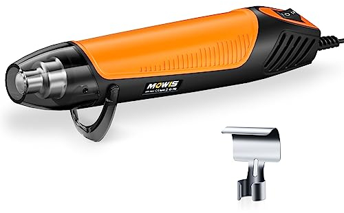 MOWIS Pistola ad Aria Calda, Pistola Termica Elettrica 350W con Ugello, 2 Temperatura regolabile, Protezione da Sovraccarico, Riparare, Restringere Tubi Termorestringenti, Goffratura Artigianale