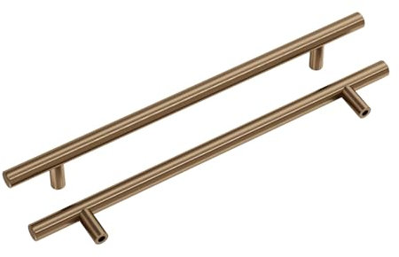 goldenwarm 5 Pack Champagne Bronze Kitchen Handles 192mm Hole Centers Champagne Bronze Drawer Pulls Champagne Door Handle Wardrobe Door Handles