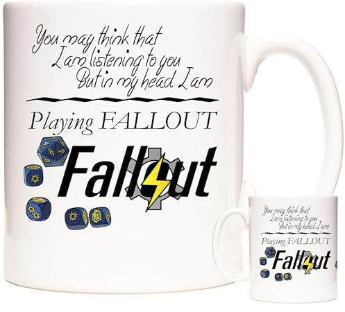 Fallout Gift Mug, You May Think I Am Listening to You But in My Head I Am Playing Fallout. Roll Playing Game Gift Coffee Mug Tea Cup