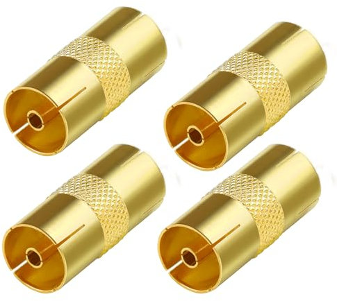 TUOLNK Femmina a Femmina Antenna TV Connettori Coassiali TV Femmina a Femmina Adattatore Antenna per Cavo Antenna Cavo Satellitare Placcato Oro 4 Pezzi