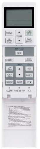 Télécommande de Remplacement pour Mitsubishi Air Conditioner SRK20ZM-S SRK25ZM-S SRK35ZM-S SRK50ZM-S