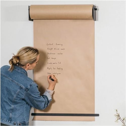 Kraftpapier-Spender und -Schneider zur Wandmontage für das Homeoffice mit Metalldas Homeoffice mit Metallhalterung und Kraftpapier-Rollenhalter zur Wandmontage für Papierrollen (37 cm breit)