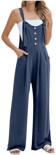 Tuta per Ragazzi Estate Autunno Complessivo Taglio Alto Flare Gamba Larga Tute Pantaloni Tutine Donna 2025, C-19 Navy, L