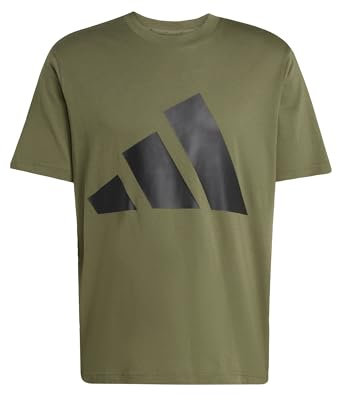 adidas Men's Essentials Big Logo T-Shirt Olive Strata/Black 3XL