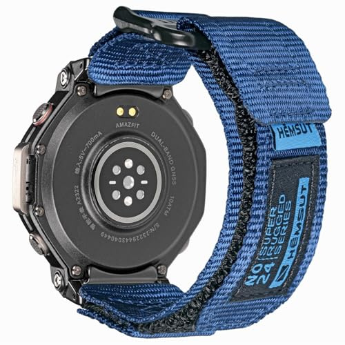 torbollo 22 mm Nylon Klettverschluss Armband kompatibel mit Amazfit T-Rex 3 | Sport Uhrarmband Ergonomisch, Langlebig und anpassbar Ersatzarmband für T-Rex 3 Armbänder für Herren Damen