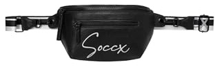 SOCCX Damen Bauchtasche mit Logo Print und Wechselgurt Black None