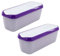Viitech Lot de 2 Pots à Glace, Contenants Réutilisables de 1,5 L pour Glaces Maison avec Couvercles en Silicone pour Congélateur, pour Glaces, Sorbets et Yaourts Maison