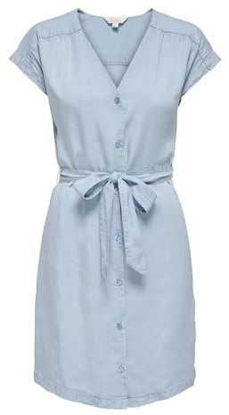 ONLY Short Cap Dress Onlcharis Life WVN CC Robe Courte avec Casquette, Bleu Jeans Clair, L Femmes