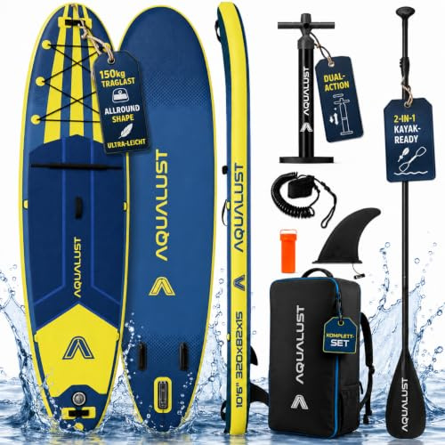 Aqualust SUP Board Standup Paddle Set aufblasbar Stand Up Paddling 150kg