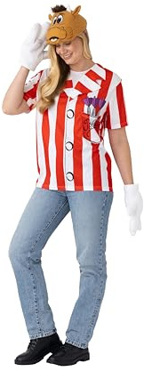 Blues Group Adults Officially Licensed 80s Bully Shirt With Padded Head & Gloves Unisex Costume | Fancy Dress, Parties, and Role Play | Size S- XL|