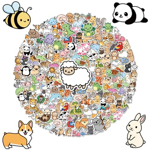 G2PLUS 300PCS Animal Stickers for Children, Cute Animal Stickers for Kids | Waterproof Vinyl Stickers For Kids' Water Bottles, Classroom Rewards, Lunch Boxes, Pencil Cases, School Supplies and Crafts