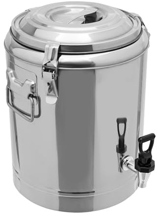 PromiseFly 14L Nahrungsmittelwärmer mit Zapfhahn, Edelstahl Thermobehälter mit Deckel Warmhalte-Airpot zum Speisen und Getränke
