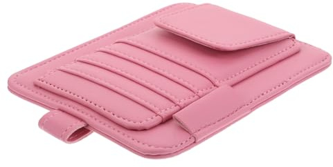 Ipetboom Porta Documenti Auto Multitasche Rosa per Visiera Organizer per Ricevute Carte e Occhiali da Sole Custodia Adesiva per Suv Camion e Veicoli Supporto Stabile e Accesso Rapido