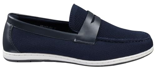 Infinity Leather Dolcetto Herren-Loafer in Marineblau, atmungsaktiv, leicht, zum Hineinschlüpfen