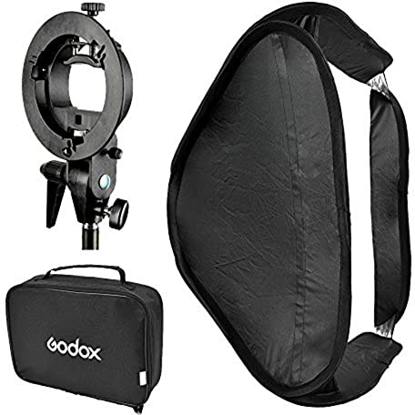 GODOX Softbox con staffa tipo S Bowens S Mount Holder pieghevole Mini Size 8080 cm Soft Box Kit per Flash Camera Studio Fotografia