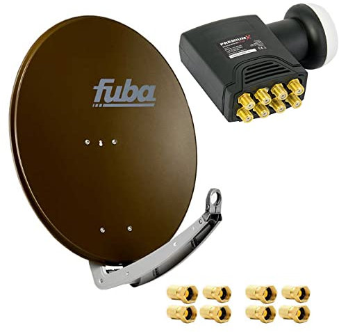 Fuba DAA 780 B Satellitenantenne Aluminium in Braun HDTV 3D 4K Premium X Deluxe Octo LNB Sat