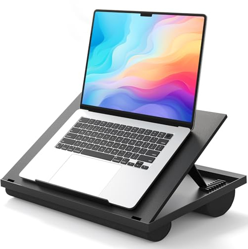 Scrivania regolabile – con 8 angoli regolabili e doppio cuscino, supporto per computer portatile da auto, tavolo da lavoro, lavagna e scrivania da disegno sul divano o sul letto HUANUO