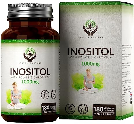 EN Inositol | 180 Myo Inositol Gélules - Myo-Inositol 1000 mg avec Chrome et Folate | Soutien Santé des Femmes Acide Folique | Sans OGM Sans Gluten Sans Produit Laitier | Fabriqué au RU