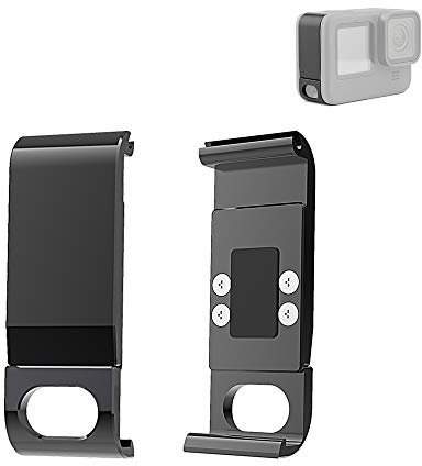PULUZ Metall-Seitentür-Batterieabdeckung für GoPro Hero 9, schwarz, Ersatz, Aluminiumlegierung, abnehmbare Akku-Abdeckung, Schutz-Typ-C-Ladeanschluss-Adapter