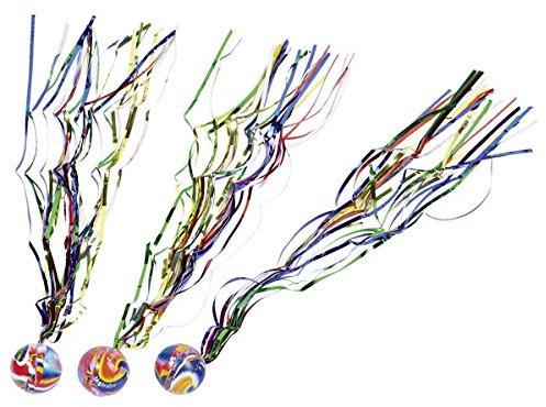 goki 3 Stück Flummi Shooting Star Flummy mit glitzernden Schweif, Dopsball, Gummiball Ball Stern als Mitgebsel