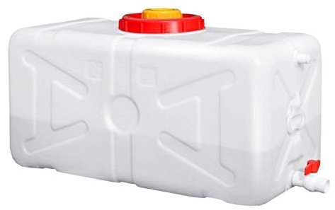 Yimihua Wasserkanister Weißer Dicker Wasservorratsbehälter, Haushaltslebensmittelqualität HDPE Wasservorratstank, Außen-Container/mit Deckel, Griff und Hahn (Size : 220L)