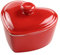 Bicuzat Heart-Shaped Dessert Bowl with Lid Ceramic Baking Bowl Rice Bowl-5 OZ-Red