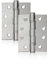 UAP 2 Set of Ball Bearing Door Hinges 4 Inch (100mm x 75mm) – Mild Steel Butt Hinges, Heavy Duty for External & Internal Doors, Residential & Commercial (2 Pack, Polished Chrome)