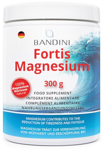 Bandini® FORTIS MAGNESIUM per Stitichezza - Magnesio completo (Carbonato) in polvere - Lassativo Forte per Ansia, Stress e Memoria - Riduzione di stanchezza e affaticamento - 100% Vegan - 300g