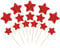 Gyufise 42Pcs Red Glitter Star Cupcake Toppers Mixed Size Twinkle Little Star Cupcake Picks Decorations for Wedding Anniversary Baby Shower Birthday Party Supplies