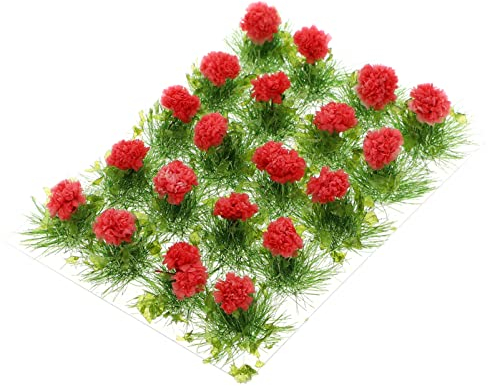Vaguelly Miniatur Grasbüschel Flower Grass Tufts Selbstklebende Rose Blumenmischung Büschel Modellbau Landschaft Blumen Büschel Statische Grasfasern für Eisenbahnen Diorama Zubehör Dekoration