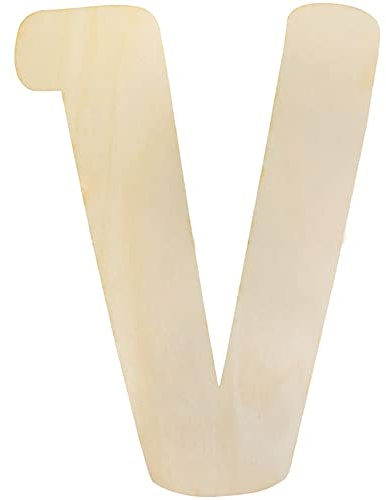 Unfinished Wooden Letters V,12 Inch Wood Capital Alphabet for Wall Decor | Easy to paint, wood alphabet for kids bedroom wall hanging, capital design suitable for custom DIY home projects
