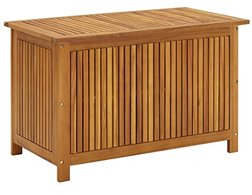 homiuse Garten-Aufbewahrungsbox Massivholz Akazie 90x50x58 cm Gartenbox Auflagenbox Aufbewahrungstruhe Gartentruhe Kissenbox Garten Wasserdicht Kissenbox Outdoor Wasserdicht Auflagenbox Holz