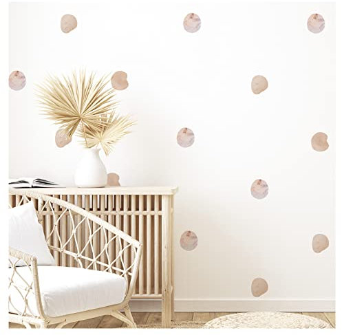 Little Deco Wandtattoo Polka Dots Tupfen für Kinderzimmer Wandsticker Kreise Set in beige Babyzimmer Schlafzimmer Wandaufkleber Wohnzimmer Wanddeko DL968-04
