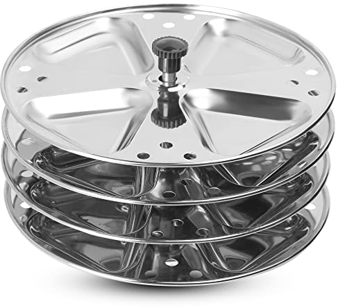KSJONE Stainless Steel Idli Stand | 4-Plates Idli | Idli Preparation | Supreme Quality Food Grade Idli Stand | South Indian Idli Maker Makes | 16 Idlis (Triangle)