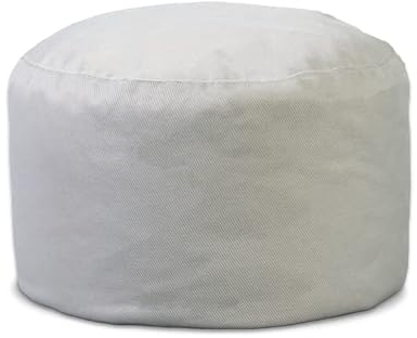 FINQA Sitzkissen Palermo in Weiß, rund, mit EPS-Polsterung, wasserabweisend und schmutzabweisend, Sitzpouf Outdoor Boden, perfekt für Wohnzimmer